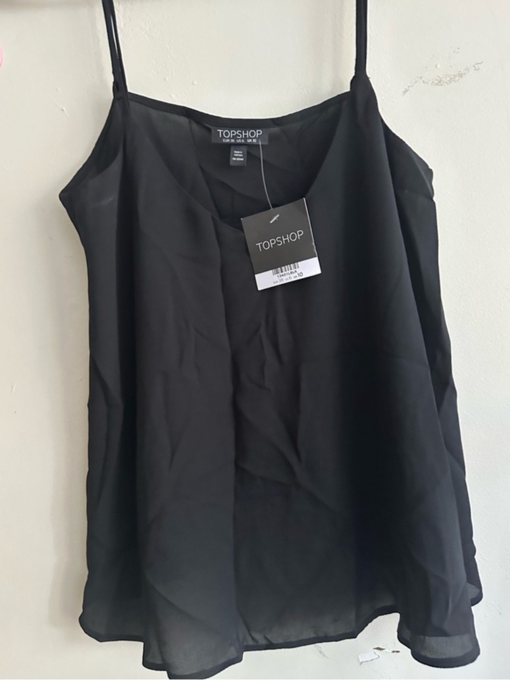 Topshop Black Lightweight Chiffon Camisole